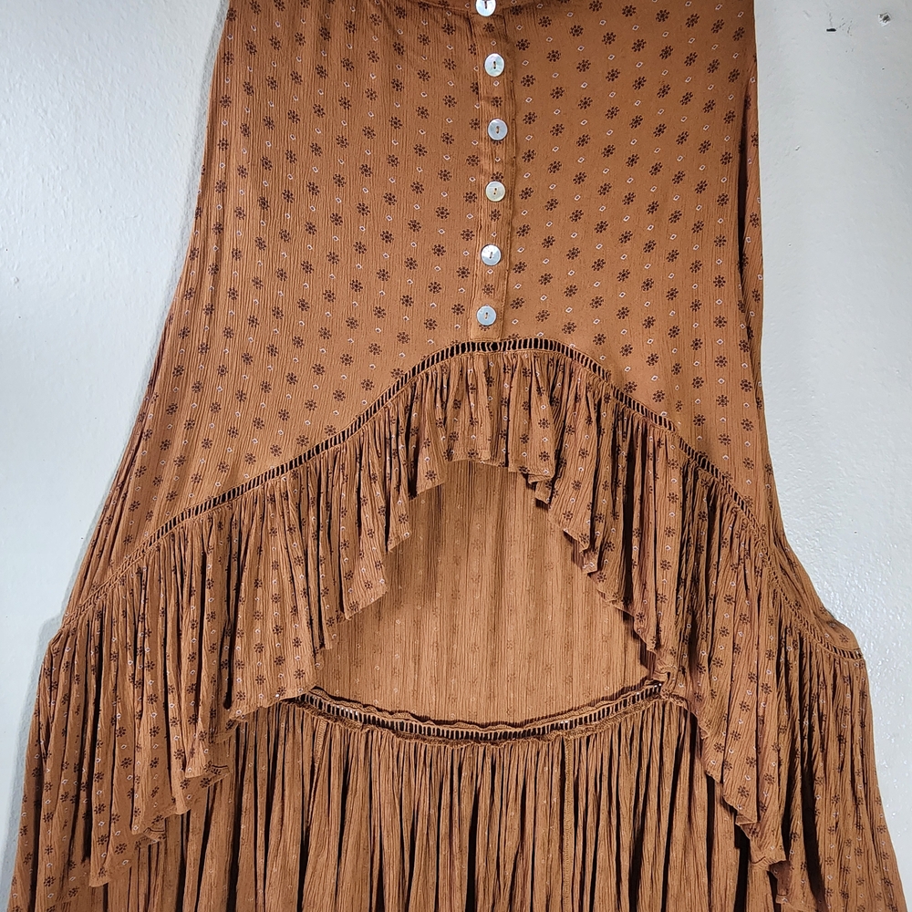 Shyanne Tan Fringed Midi Skirt